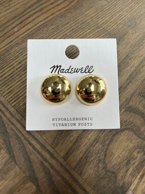 Madewell Button Stud Earrings New